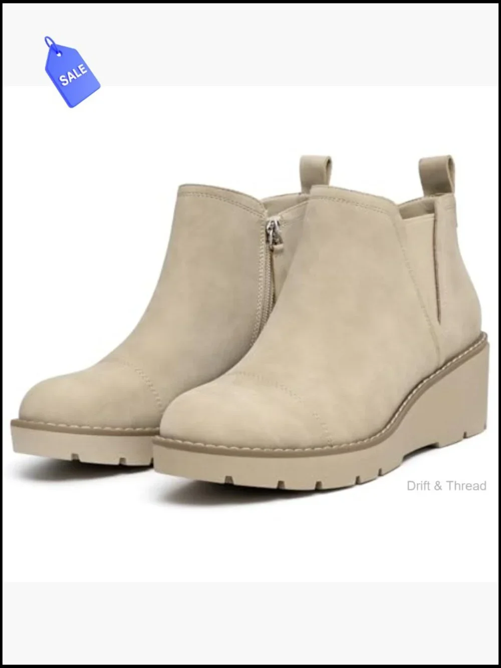 Women's Low Heel Platform Wedge Ankle Boots